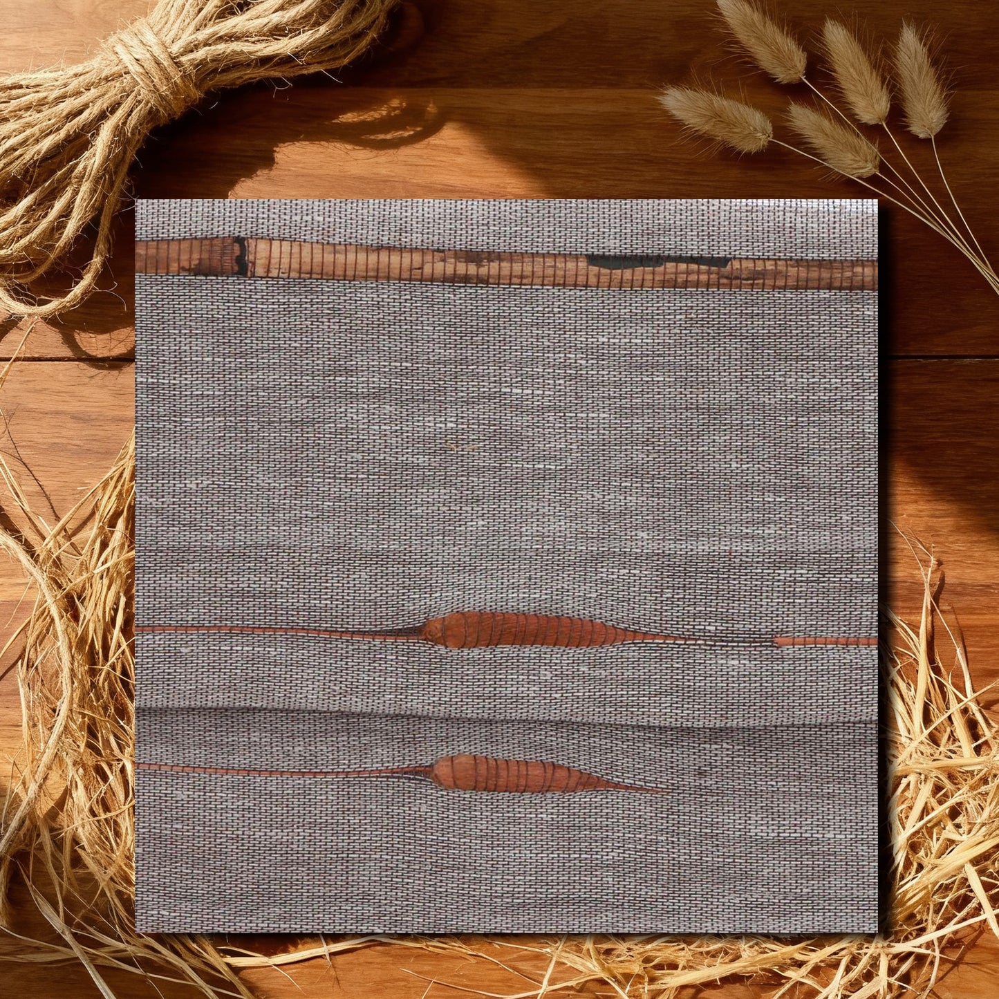 LANTIME No Drill Roman Shades|Natural Jute Bamboo|Top Down Bottom Up Cordless|Cordless Roman Shades for Windows and Doors