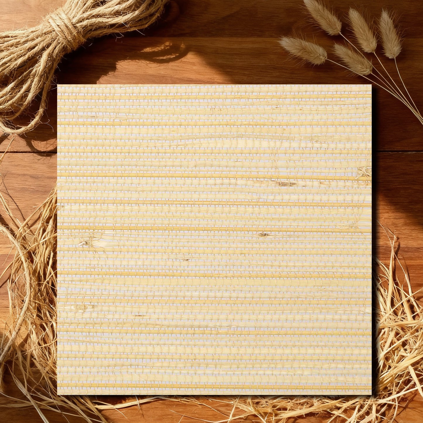 LANTIME No Drill Roman Shades|Natural Ramie Bamboo|Top Down Bottom Up Cordless|Cordless Roman Shades for Windows and Doors