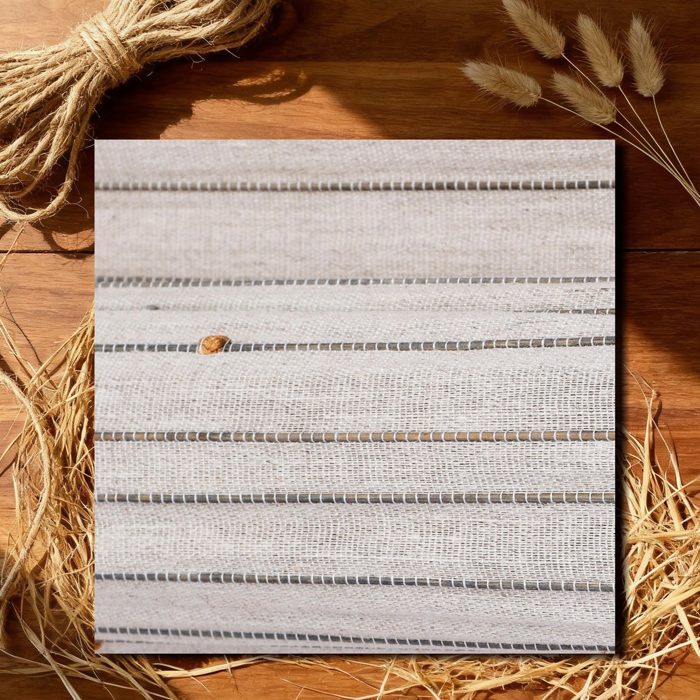 LANTIME No Drill Roman Shades|Natural Jute Bamboo|Top Down Bottom Up Cordless|Cordless Roman Shades for Windows and Doors