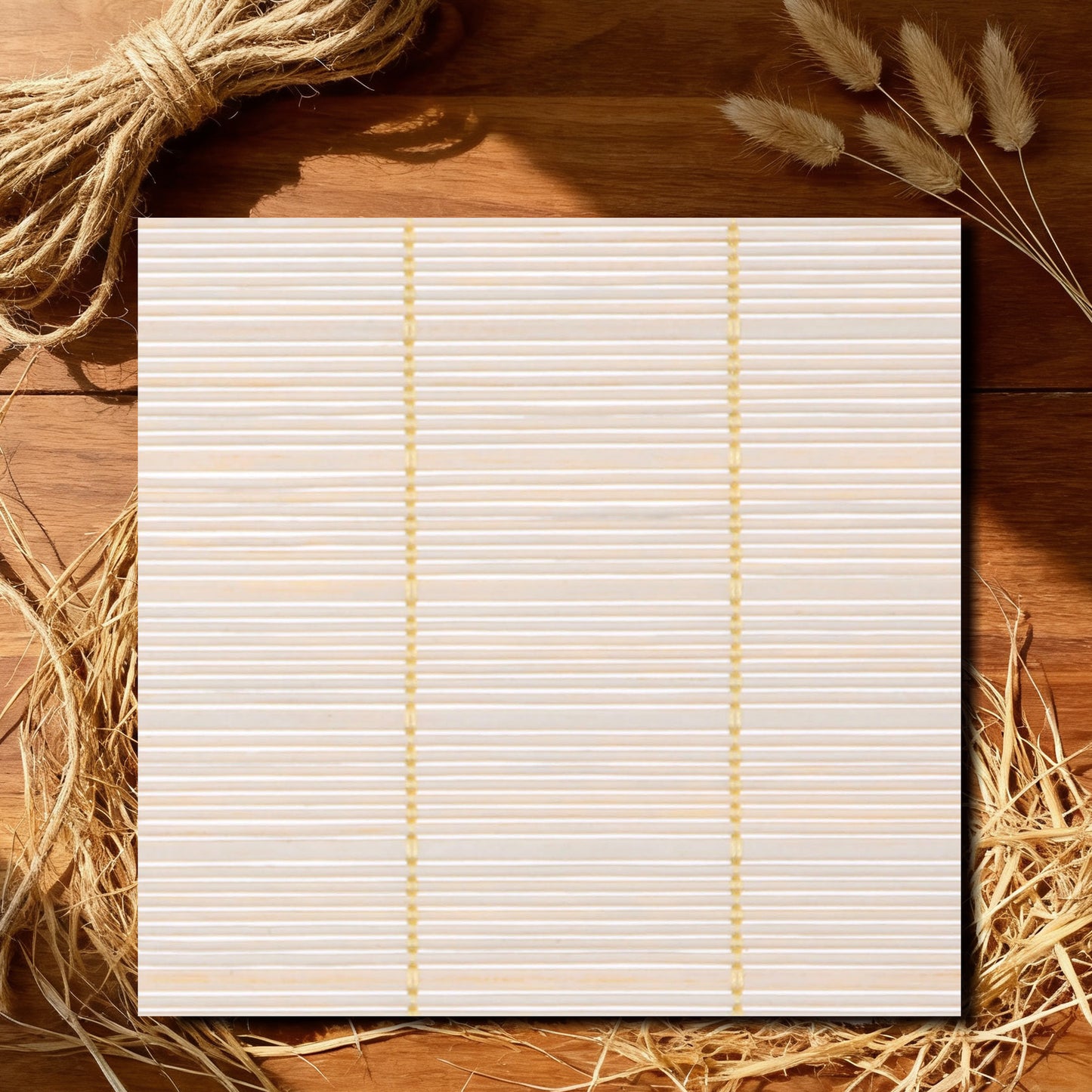 LANTIME No Drill Roman Shades|Natural Ramie Bamboo|Top Down Bottom Up Cordless|Cordless Roman Shades for Windows and Doors