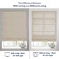 LANTIME No-Drill Roman Shade elegant light filtering fabric cordless inside mount window treatment