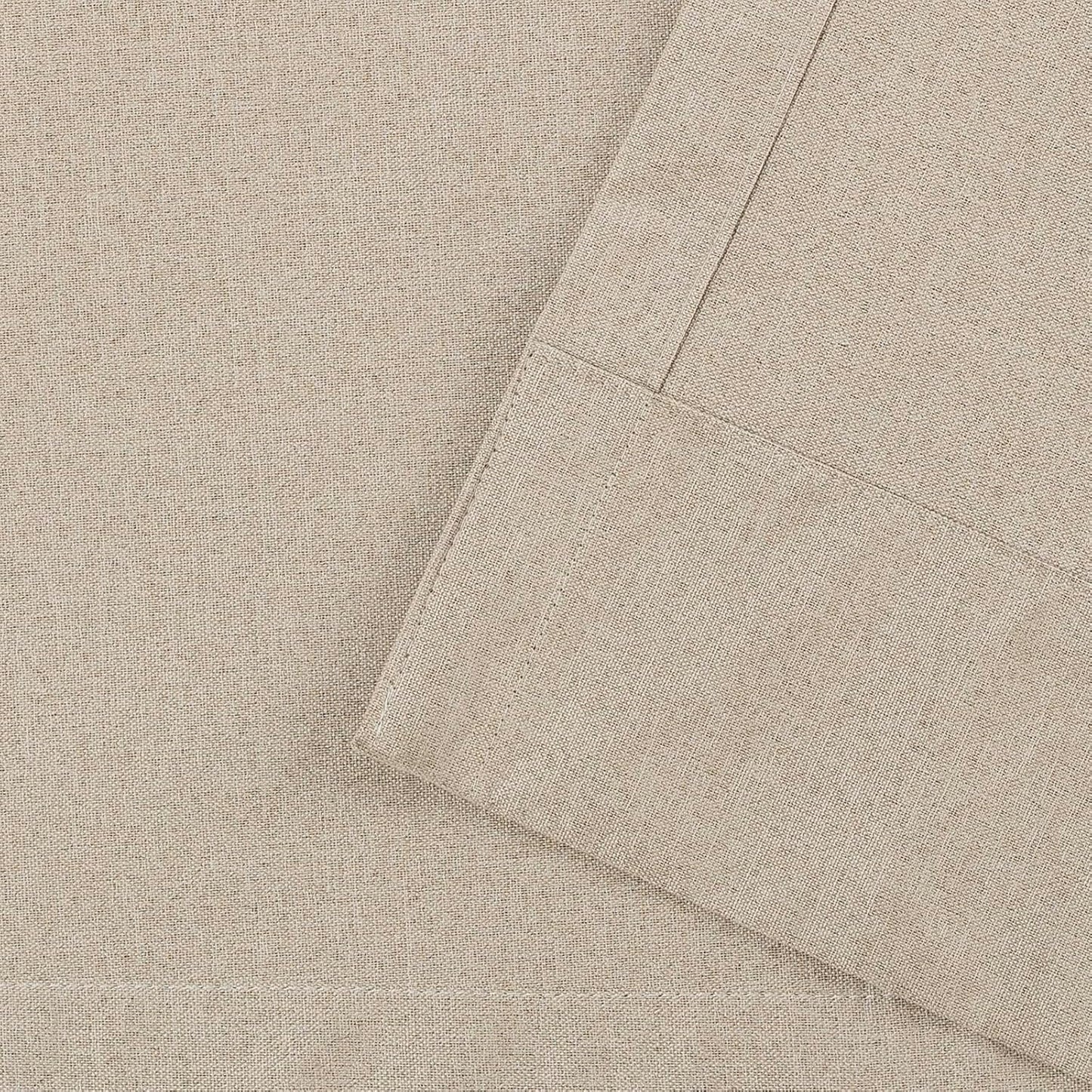 LANTIME Blackout Pinch Pleat Drapes, Pencil Pleated Faux Linen Textured Window Curtains, 2 Panels