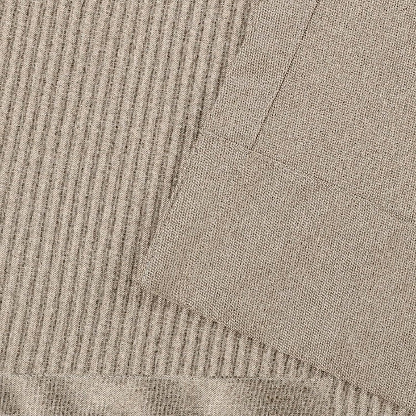 LANTIME Blackout Pinch Pleat Drapes, Pencil Pleated Faux Linen Textured Window Curtains, 2 Panels