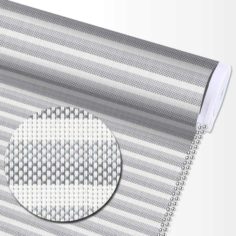 LANTIME Solar Cordless roller shade with light filtering, UV and water protection, cordless design for easy installation and privacy.