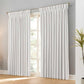 LANTIME Faux Linen Blackout Curtains set with pencil pinch pleats, 100% blackout fabric, two-panel semi-customizable design