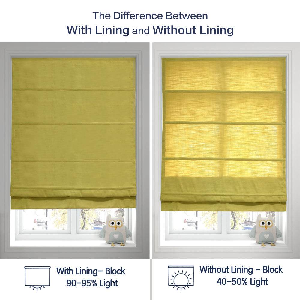 LANTIME No-Drill Roman Shade elegant cordless light filtering fabric window treatment
