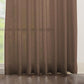 LANTIME Faux Linen Pinch Pleat sheer curtains in semi-sheer fabric with custom length and UV protection, set of 2 panels