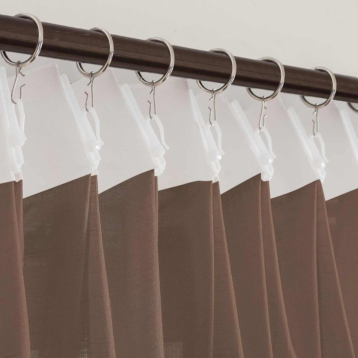 Set of 2 LANTIME faux linen pinch pleat sheer curtains with semi-sheer texture and custom length options