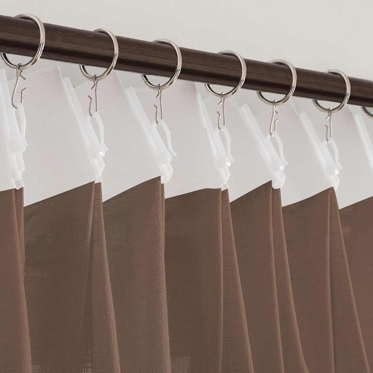 Set of 2 LANTIME faux linen pinch pleat sheer curtains with semi-sheer texture and custom length options