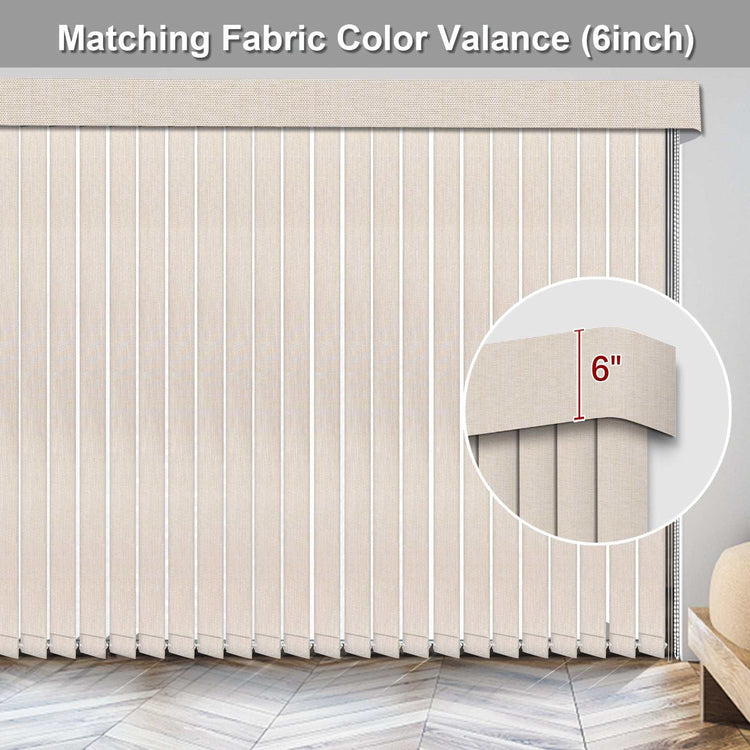 LANTIME Fabric Vertical Blinds 3.5 inch slat light filtering fabric on large window