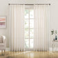 LANTIME faux linen pinch pleat sheer curtains semi-sheer set of 2 with custom length and sun glare reduction