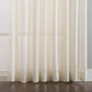 LANTIME faux linen pinch pleat sheer curtains semi-sheer set of 2 with custom length and UV protection
