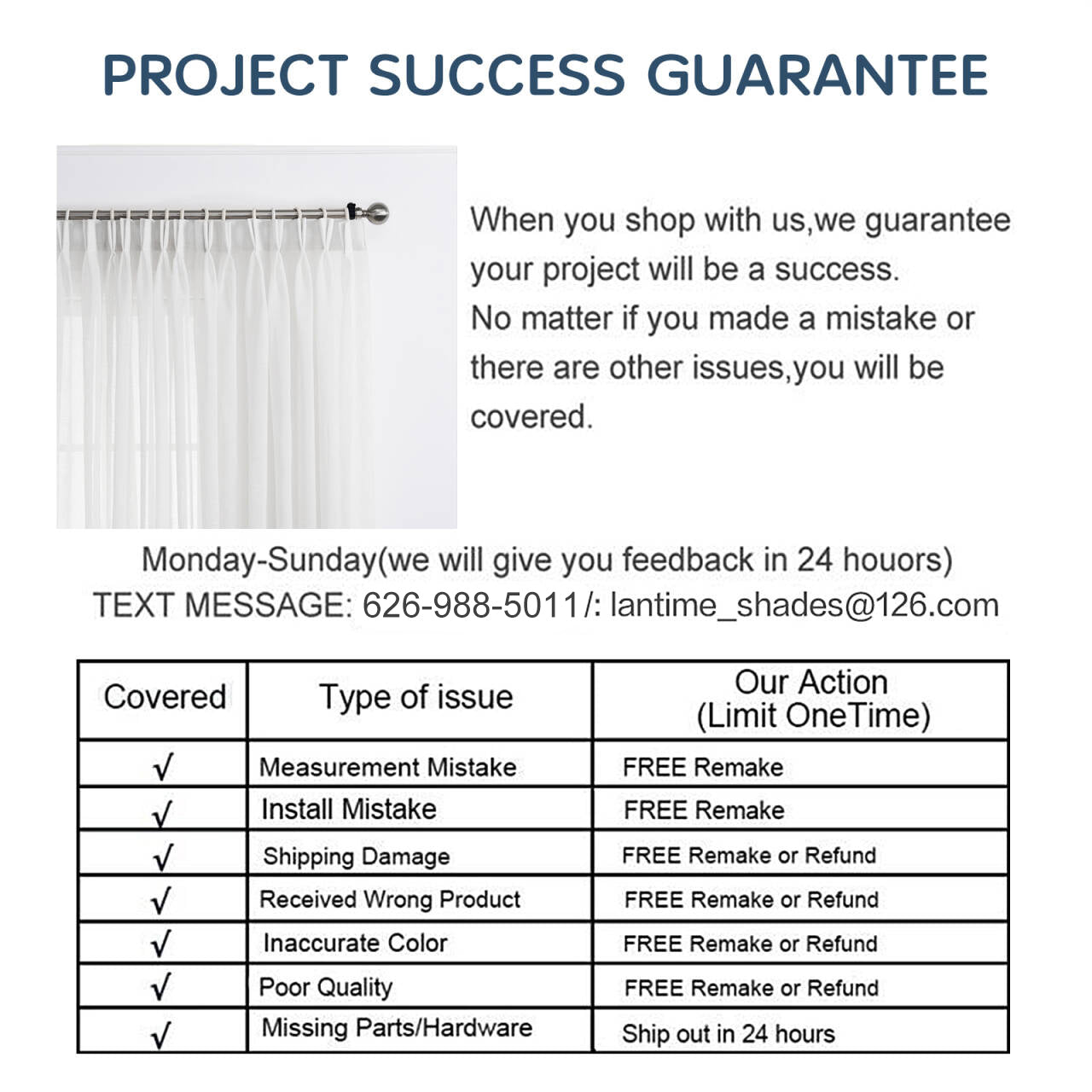 LANTIME Sheer Curtains , Faux Linen Double Pleats Window Sheer Curtains Panels Drapery for Home, Hotel, Office, Set of 2